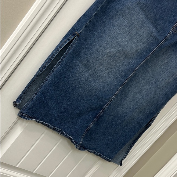 Eloquii Dark Blue Denim Pencil Skirt - Picture 3 of 5